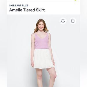 SKIES ARE BLUE Amelie Tiered Cream White Skirt